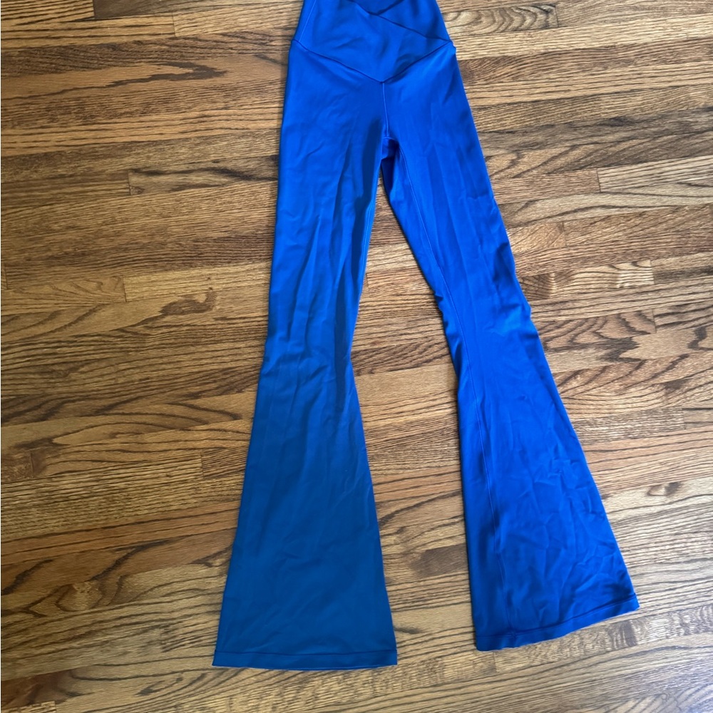 Aerie Blue Flare Crossover leggings